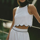 ALEXIS COTTON SCALLOP TOP
