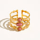 POSH 18K GOLD LAYERED STONE RING