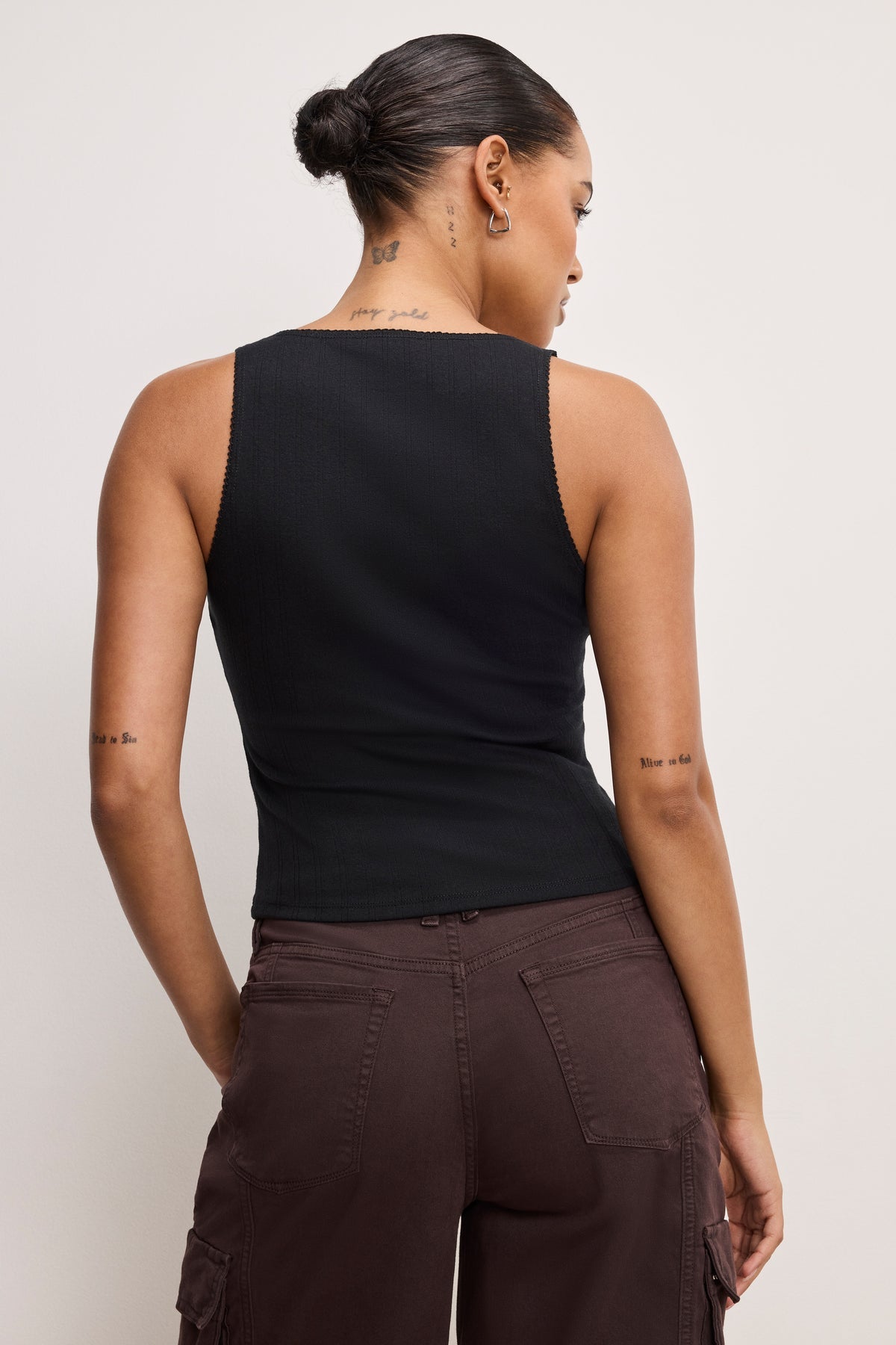 POINTELLE HENLEY TANK TOP