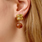 ANNINA DROP AGATE GOLD EARRINGS