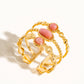 POSH 18K GOLD LAYERED STONE RING