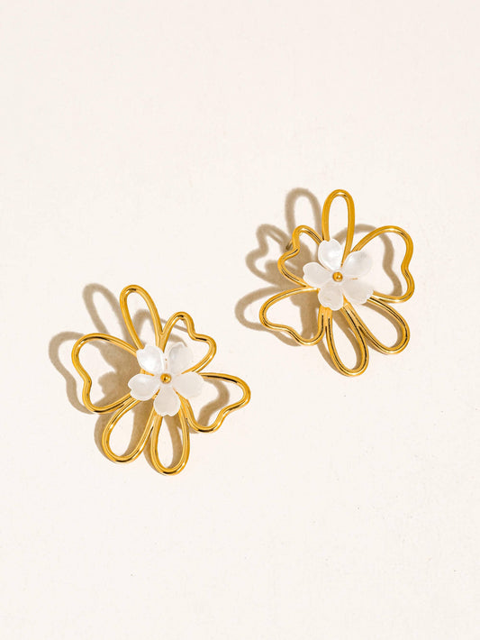 ROSELINE GOLD PETAL EARRINGS