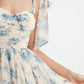 FLORAL PRINTED TIED SHOULDER MINI DRESS